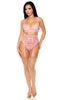 Heart You Embroidered Bra and Waist Cincher Pink Set
