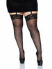 NYLON SHEER THIGH HIGHS WITH LACE TOP
