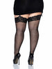 NYLON SHEER THIGH HIGHS WITH LACE TOP