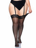NYLON SHEER THIGH HIGHS WITH LACE TOP