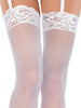NYLON SHEER THIGH HIGHS WITH LACE TOP