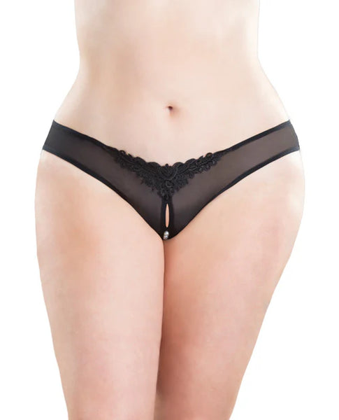 Crotchless Thong with Pearls