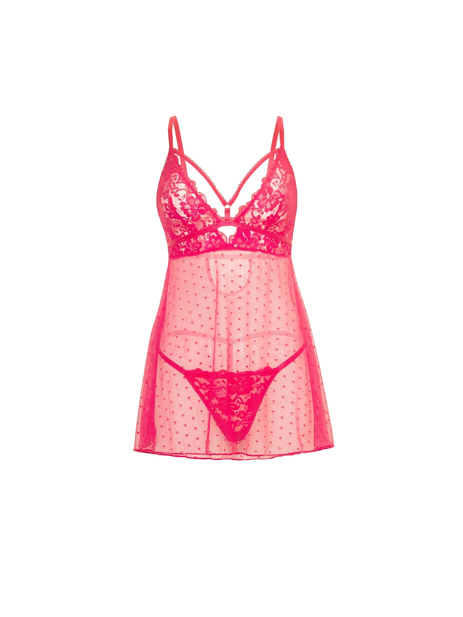 OH LA LA CHERI LACE BABYDOLL DRESS