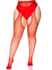 Rhinestone Fishnet Suspender Pantyhose