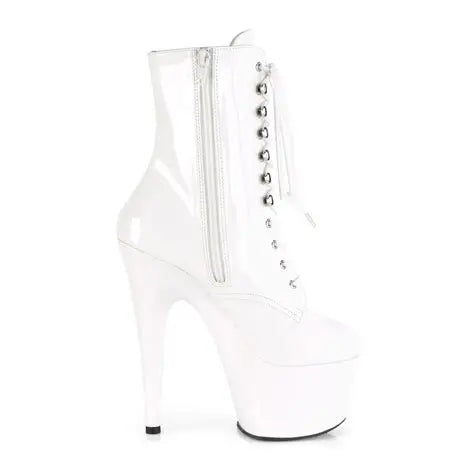 7" LACE-UP ANKLE BOOTS WITH SIDE ZIP