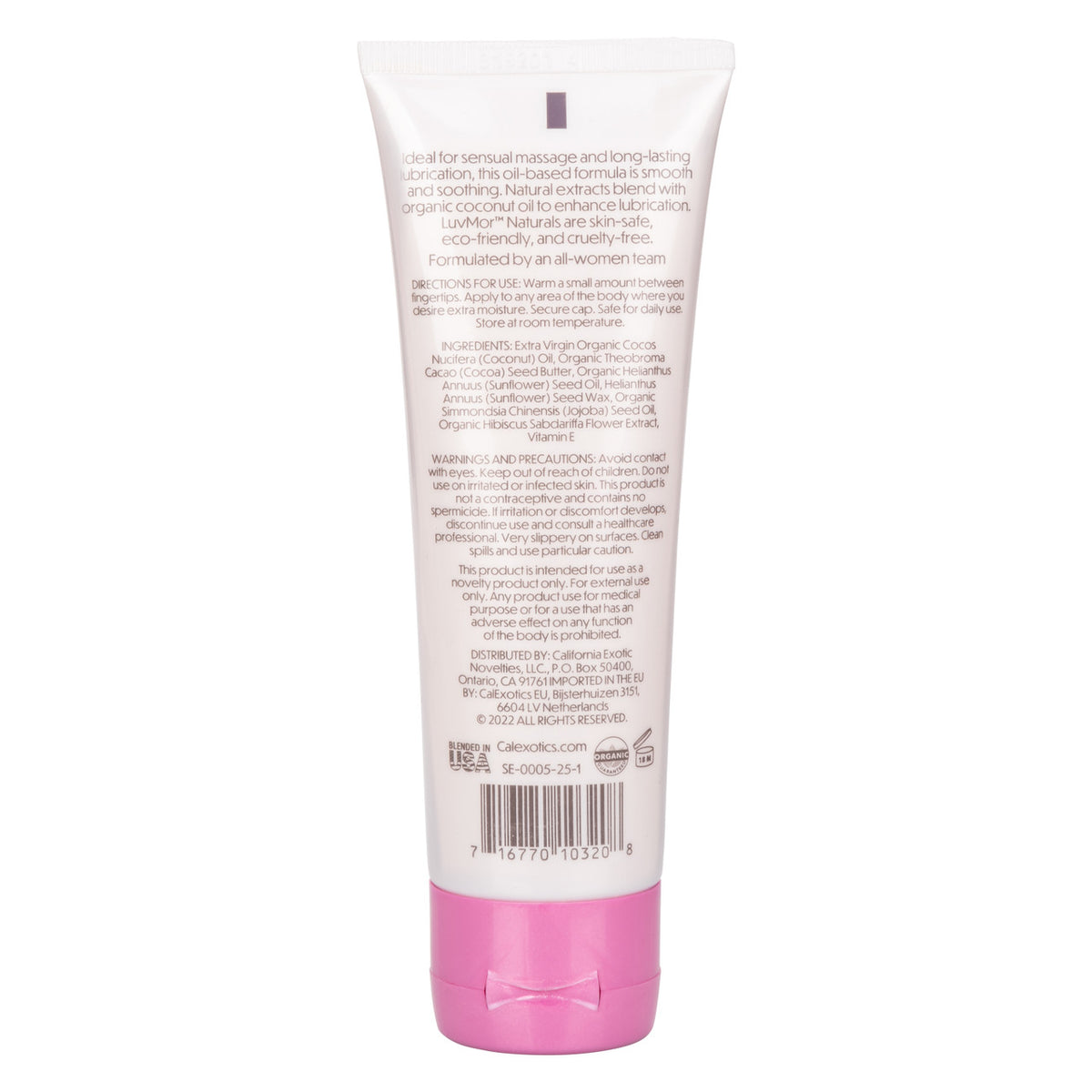 LuvMor Naturals Coconut Oil-Based Personal Lubricant