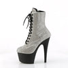 Lace-Up Front Ankle Boot Allover Blanketed Rhinestone