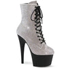 Lace-Up Front Ankle Boot Allover Blanketed Rhinestone