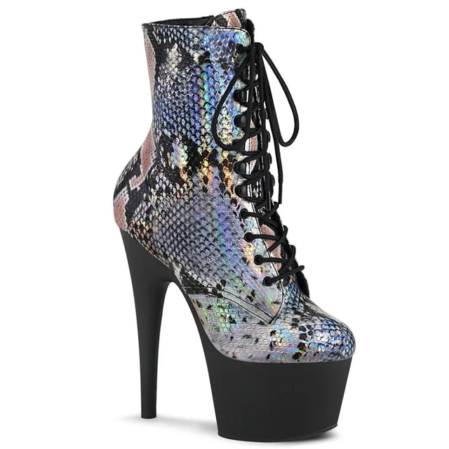 PLATFORM LACE UP FRONT ANKLE BOOT HEEL
