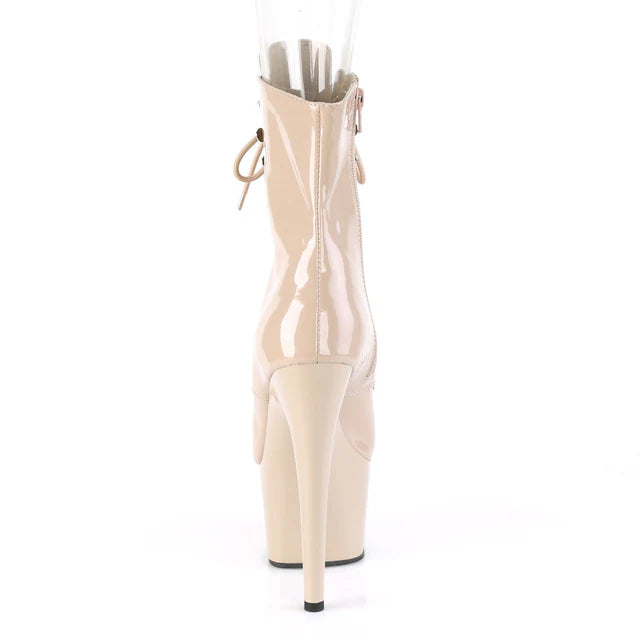 Ankle Boot Side Zip Open Toe Lace Up