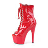 Ankle Boot Side Zip Open Toe Lace Up