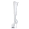 Plain Stretch Platform Thigh Boot Full Inner Side Zipper
