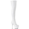 Plain Stretch Platform Thigh Boot Full Inner Side Zipper