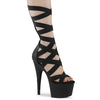 7" Heel Platform Criss Cross Bootie Sandal Back Zip