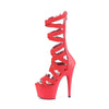 7" Heel Platform Criss Cross Bootie Sandal Back Zip
