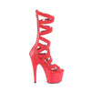 7" Heel Platform Criss Cross Bootie Sandal Back Zip