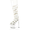 7" Heel Platform Criss Cross Bootie Sandal Back Zip