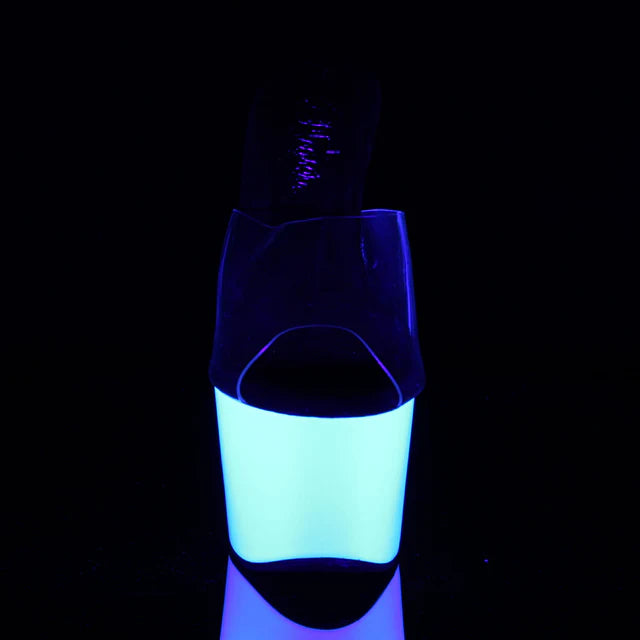 Stiletto Heel Platform Slide Featuring Entire Neon UV Reactive