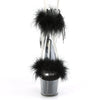 Close Back Ankle Cuff Sandal Side Lacing Featuring Marabou Fur on Vamp and in the Platform Bottom Back Zip Closure