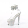 Platform Close Back Multi Rhinestone Embellished Ankle Cuff Sandal Side Lacing