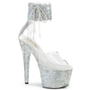 Platform Close Back Multi Rhinestone Embellished Ankle Cuff Sandal Side Lacing