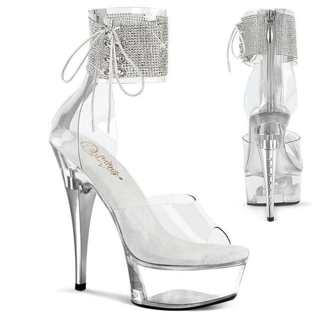 6" RHINESTONE ANKLE CUFF HEEL