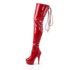 Platform D-Ring Lace-Up Back Stretch Thigh High Boot