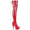 Platform D-Ring Lace-Up Back Stretch Thigh High Boot