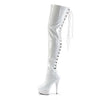 Platform D-Ring Lace-Up Back Stretch Thigh High Boot