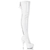 Platform D-Ring Lace-Up Back Stretch Thigh High Boot
