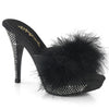 Marabou Slipper Featuring Rhinestone Embellished Heel and Platform