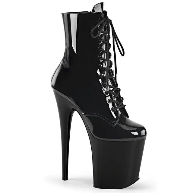 Lace-Up Front Ankle Boot Side Zip
