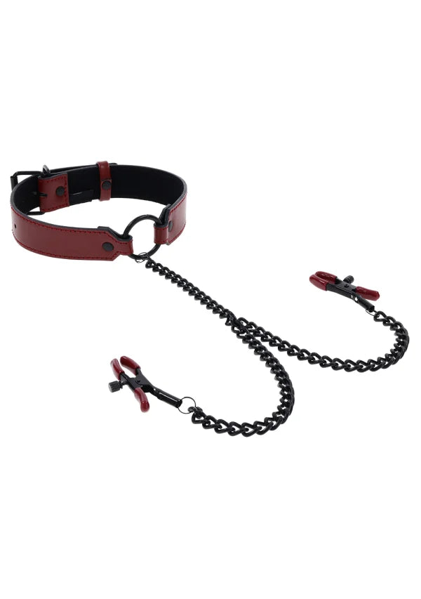 Saffron Collar With Nipple Clamps