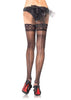 Mila Stay Up Lace Top Back seam Thigh Highs
