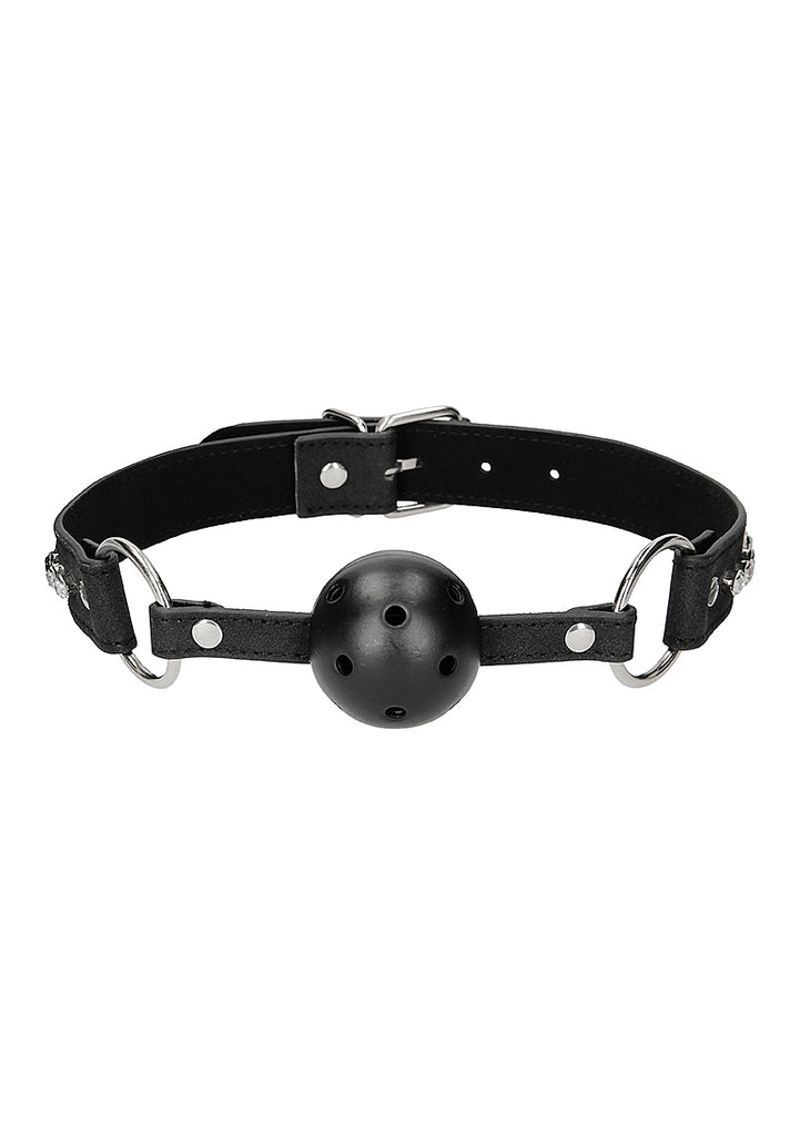 Diamond Studded Breathable Ball Gag with Straps