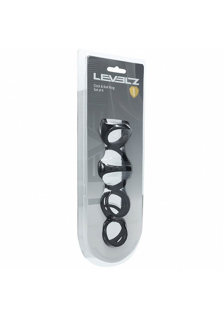 Set of 4 Silicone Cock & Ball Rings