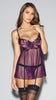 EMBROIDERED PLUM BABYDOLL SET
