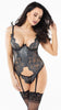 METALLIC LADY LACE BUSTIER SET