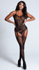 SEAMLESS JACQUARD LACE BLACK BODYSTOCKING