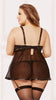 PLUS SIZE DARING OPEN CUP BABYDOLL SET