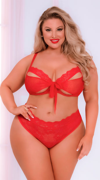 PLUS SIZE CLARA BOW BRA SET