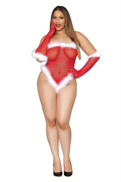 Plus Size Dreamgirl Santa Teddy With Gloves