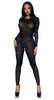 SHEER RHINESTONE CATSUIT