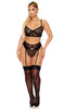 Heart You Embroidered Bra and Garter Belt