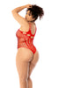 Fishnet Bodystocking with Rhinestone Detail with Cuffs