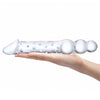 12" DOUBLE ENDED GLASS DILDO