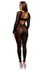Caught Your Eye Velvet Rhinestone Jumpsuit Lingerie Set