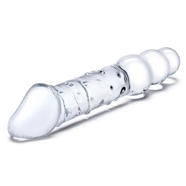 12" DOUBLE ENDED GLASS DILDO