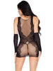 2 PC LACE MINI DRESS AND FINGERLESS GLOVES