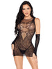 2 PC LACE MINI DRESS AND FINGERLESS GLOVES